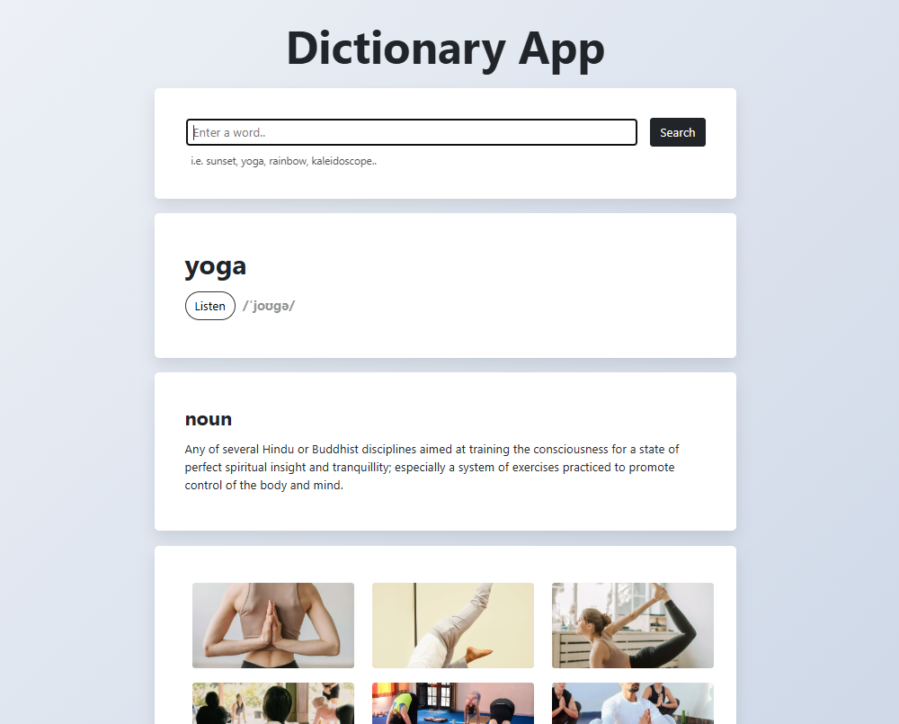 Dictionary Project Preview