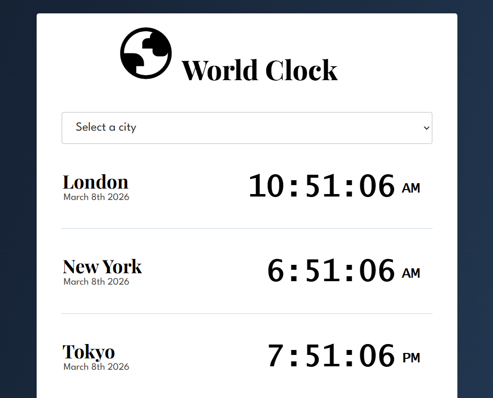 World Clock Project Preview